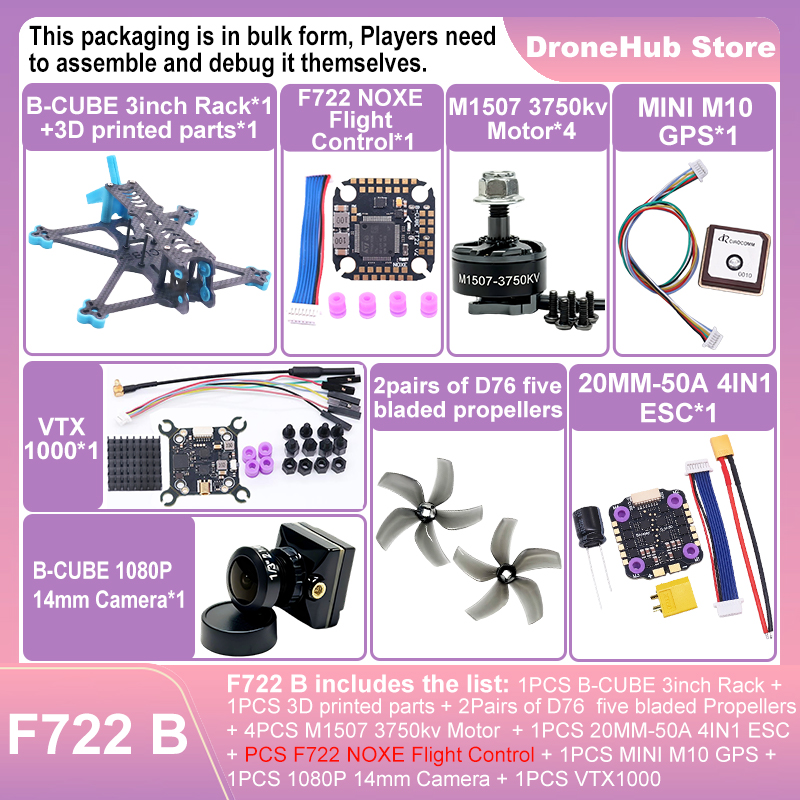 B-CUBE 3inch FPV Drone Frame K - Drone Kit Octocopter recension och pris